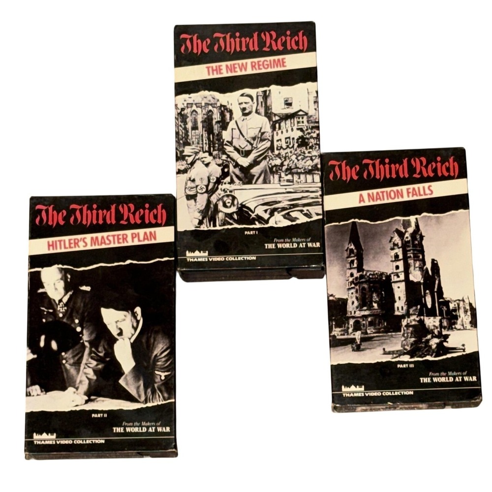 Vintage The Third Reich VHS Lot HBO Home Video Black & White Documentary